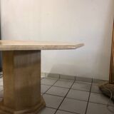 Octagonal Travertine Dining Table Circa 1980