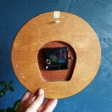 Formica vintage clock round silent wall clock "SMI golden maple"