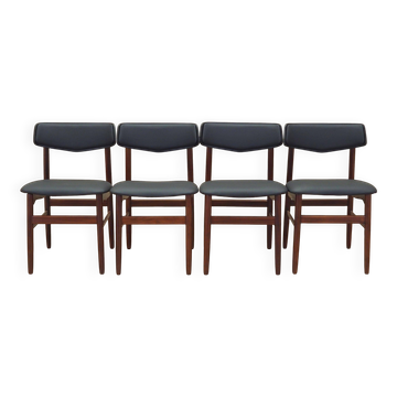 Set of four teak chairs, Danish design, 1960s, production: Denmark