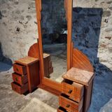 Art Deco mahogany dressing table with bevelled tilting mirror, France, 1920s–1930s.