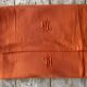 Damask tablecloth shade mandarin orange monogrammed ML - 150x200 cm - cotton