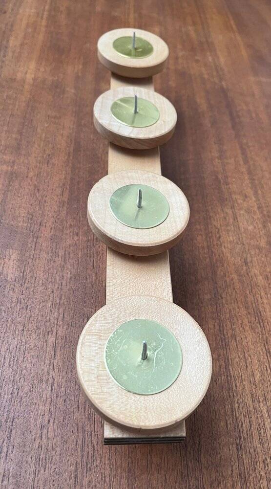 Mid-century wooden candlestick, 1960s