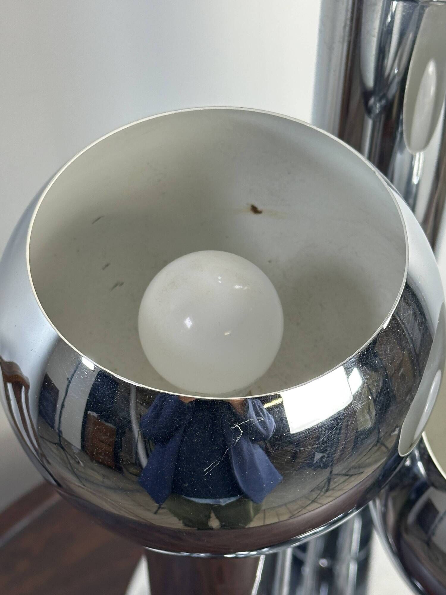 Vintage Space Age chrome table lamp 1970s