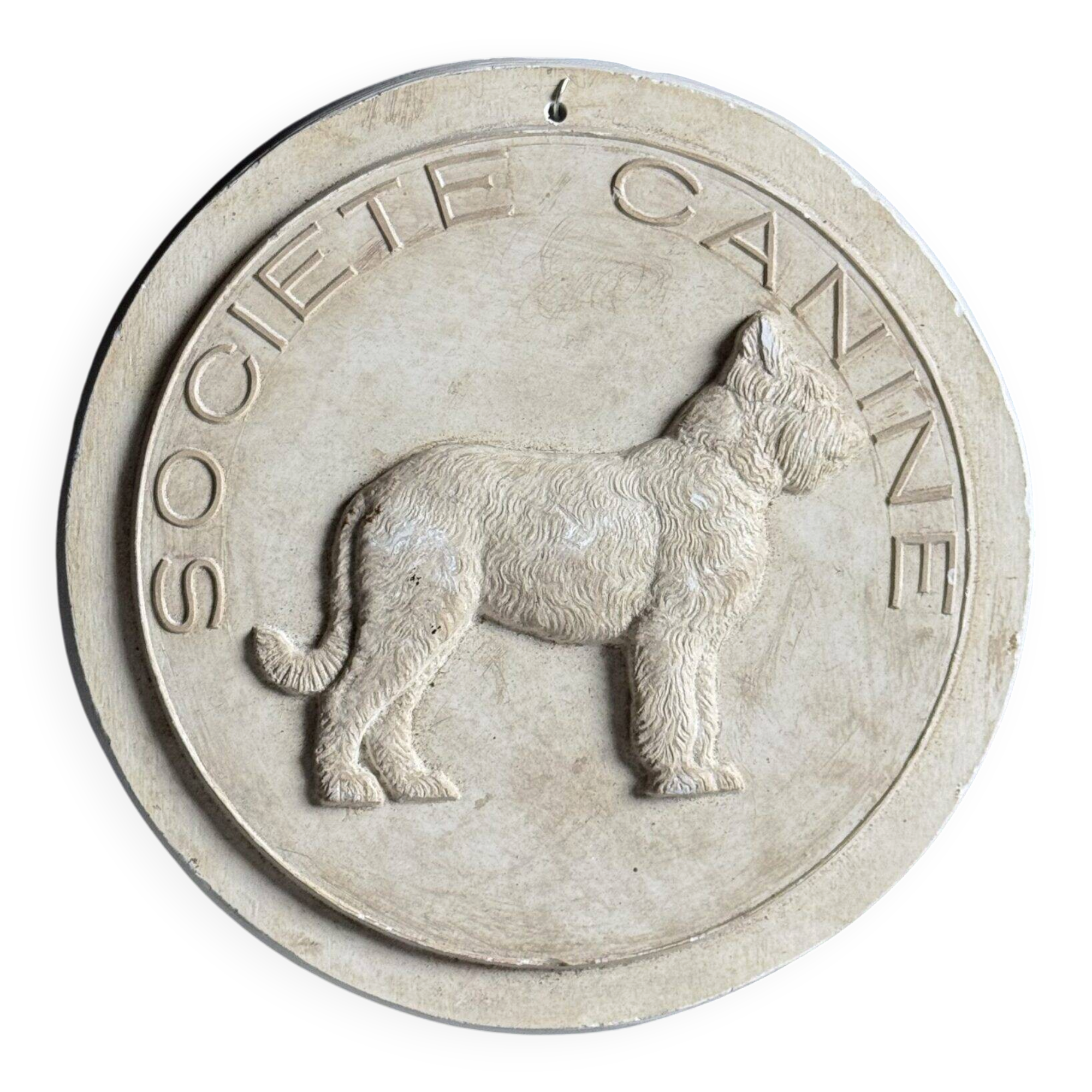 Plaster plaque "societe canine"