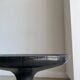 Solid wood (monoxyl) side table, organic shape, black color