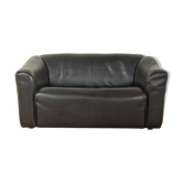 DS-47 two-seater sofa from the 1970s by de Sede in black nappa leather