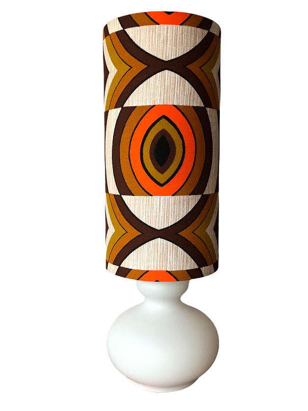Opaline table lamp lampshade vintage fabric