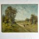 Antique oil painting on canvas, landscape, signed Lucien Félix Henry, 19th century