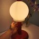 Lampe champignon en acier laqué et opaline, bubble gum, space age, 1970