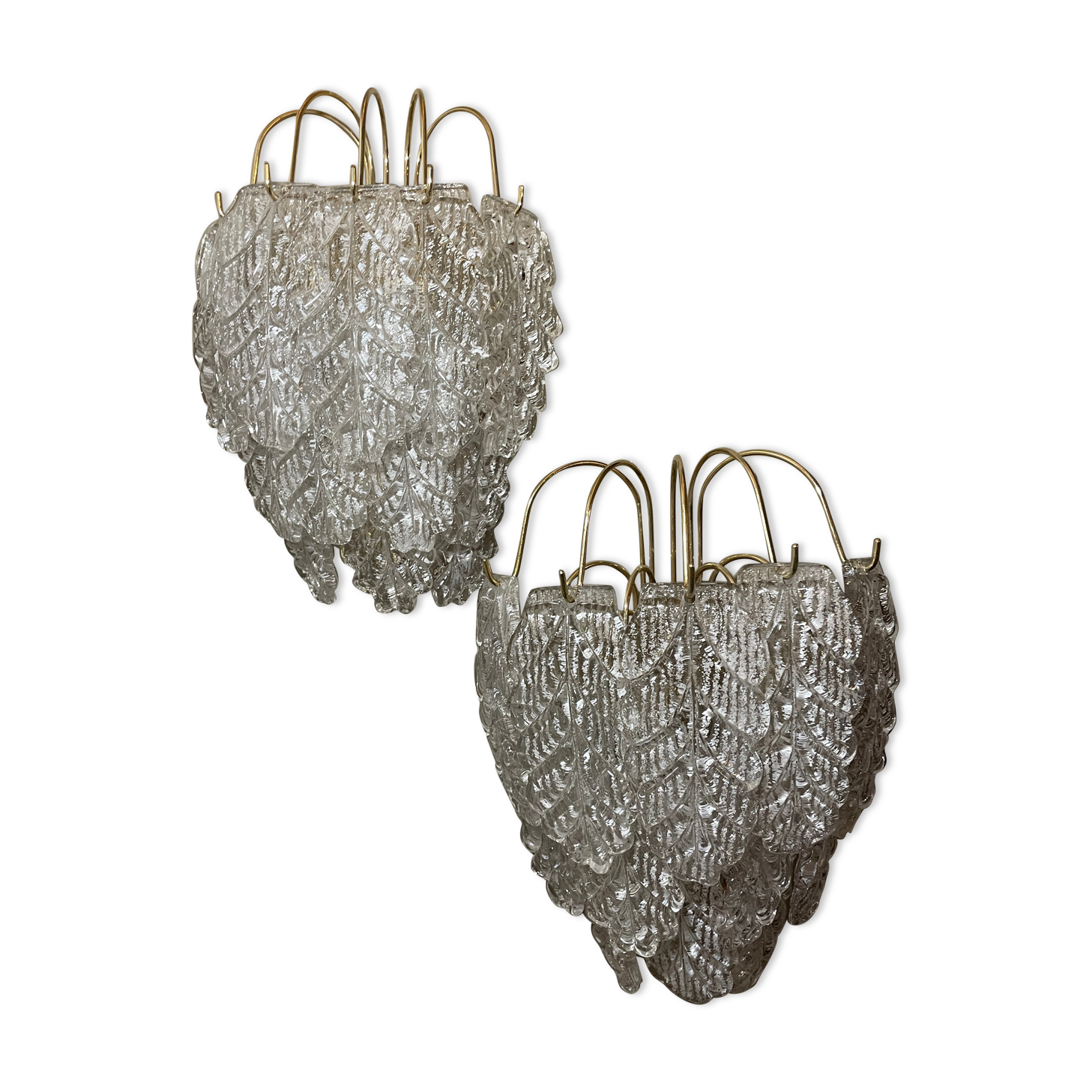 Paire d’appliques glace murano Mazzega vintage années 70