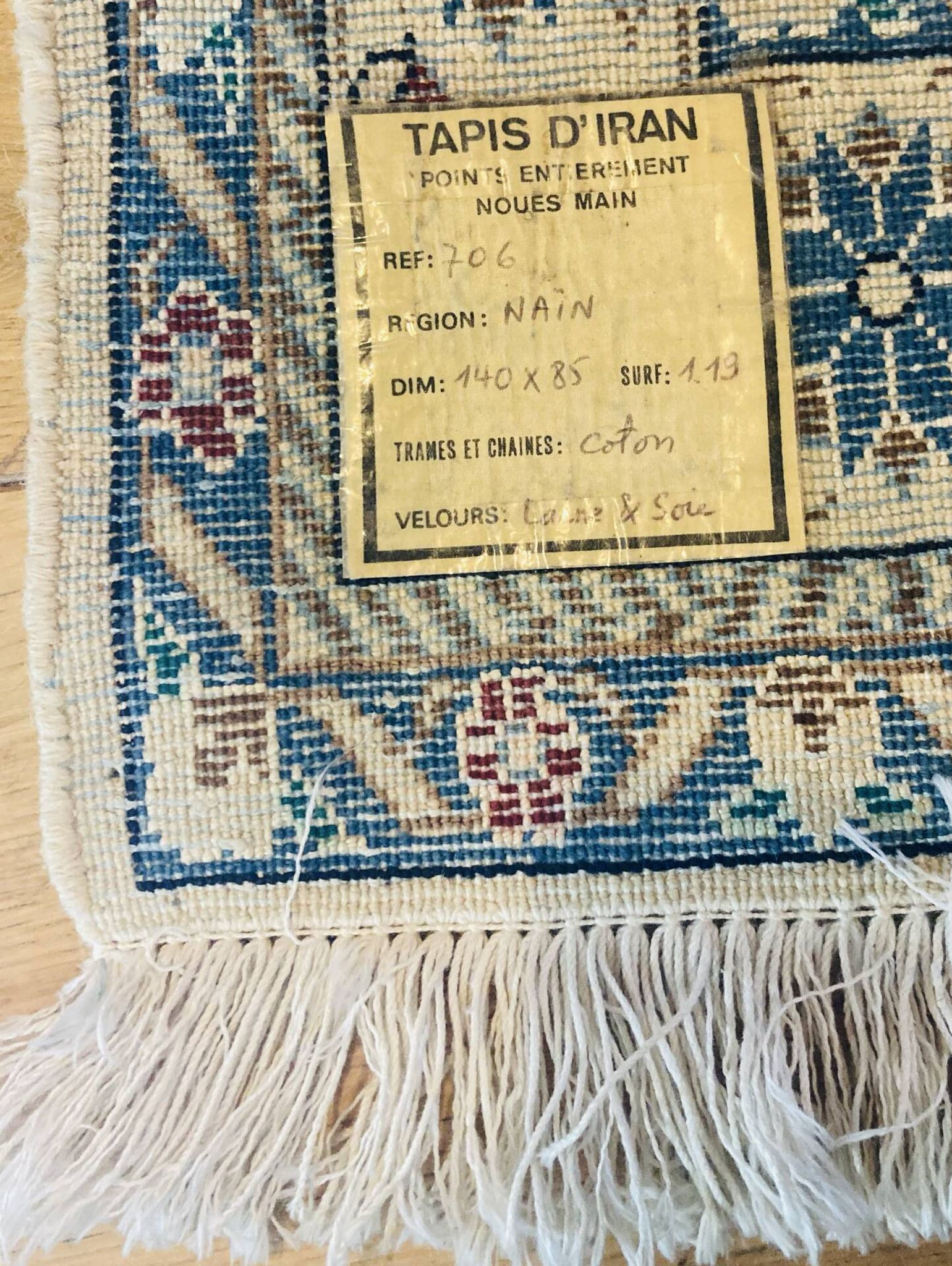 Carpet from the Irian region, 20th century, made of wool and silk.