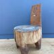 Brutalist africanizing wooden stool carved in the xxth mass