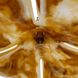 Adjustable vintage design XXL pendant lamp, brass plexiglass, 70s