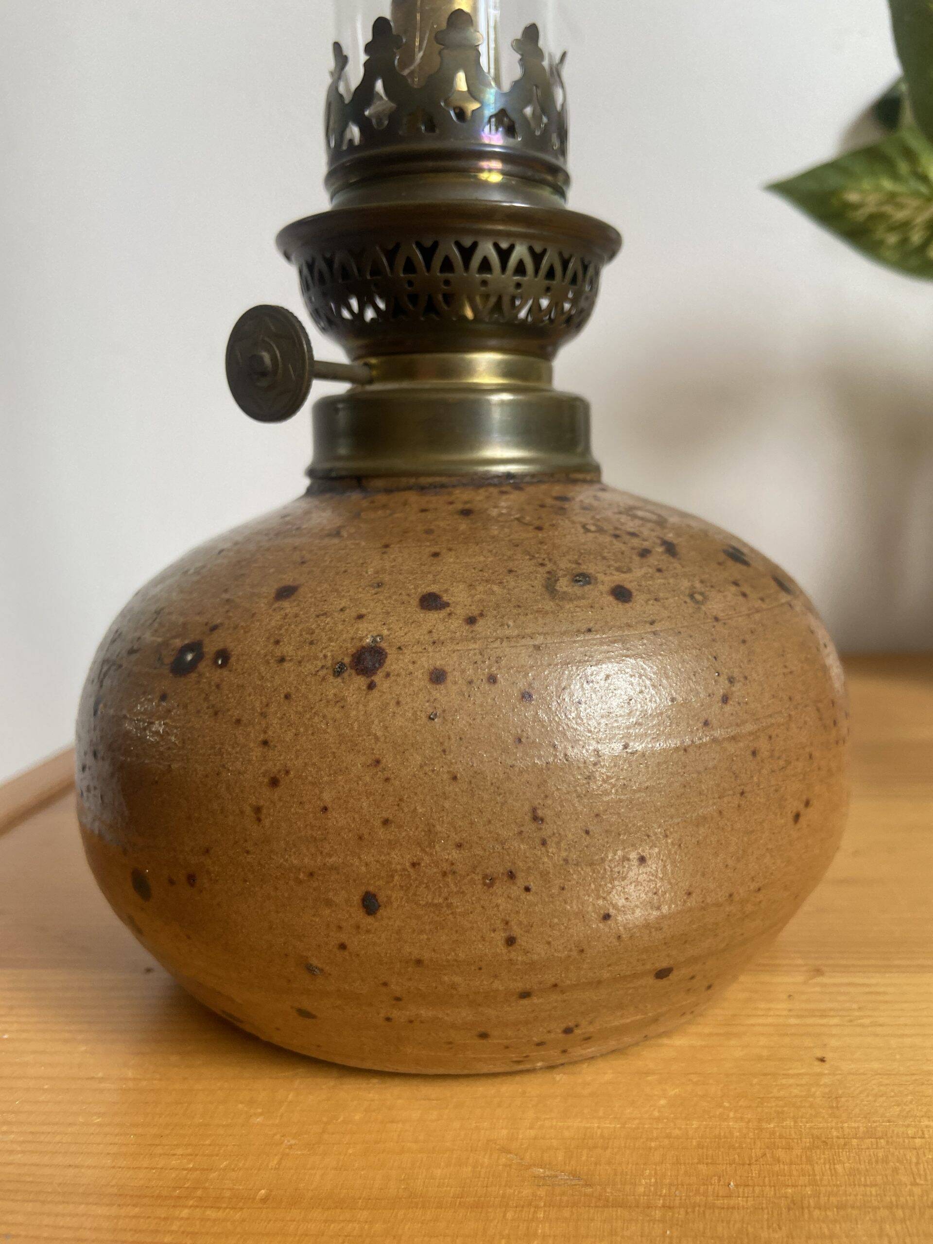 Stoneware oil lamp