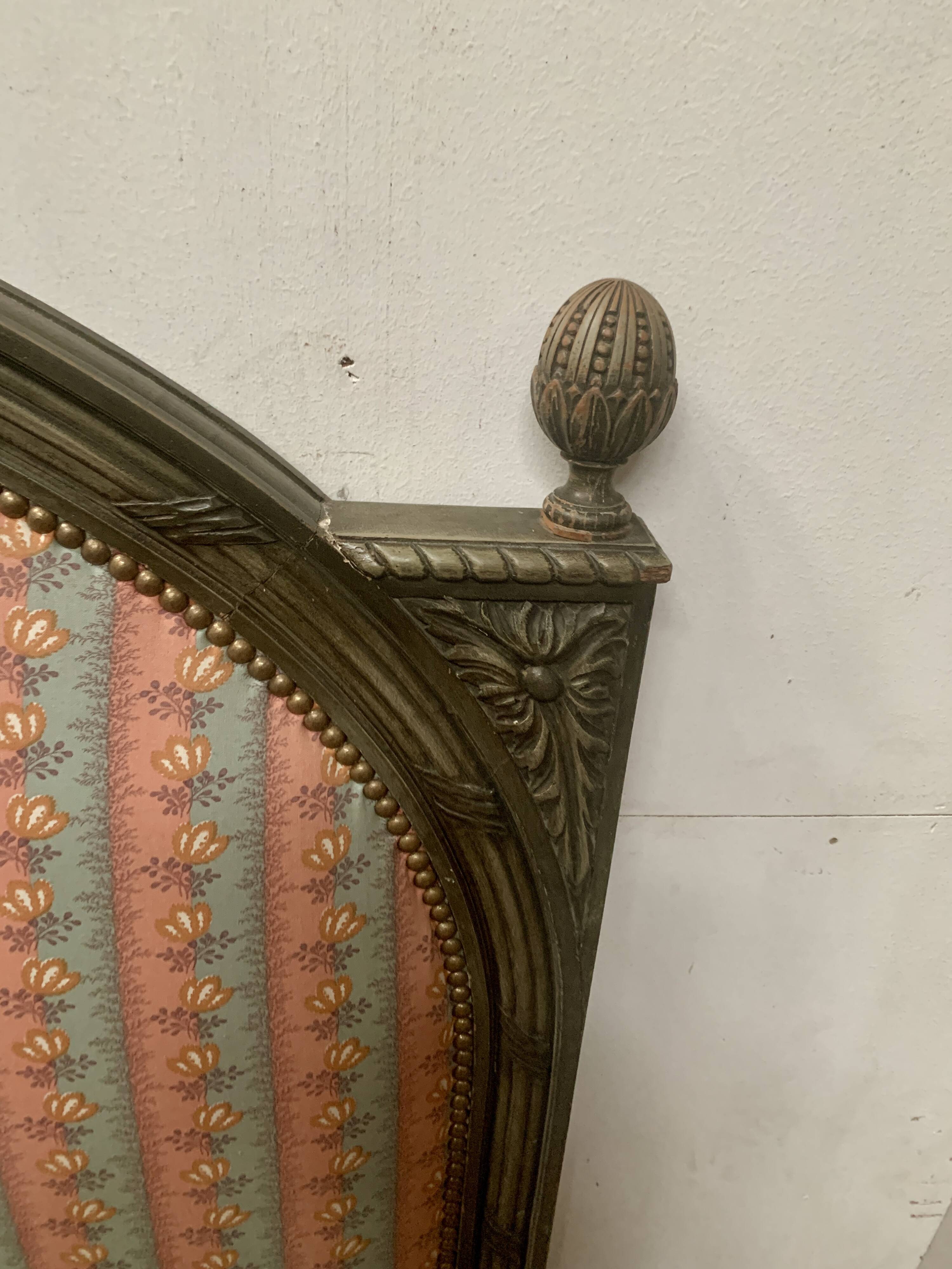 Louis XVI style bed in patinated beech, 20th century