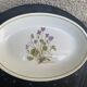 Serving dish in earthenware herbarium model, viola odorata mill of wolves orchies france vintage