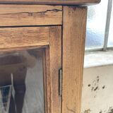 Enfilade de métier en chêne avec portes vitrées