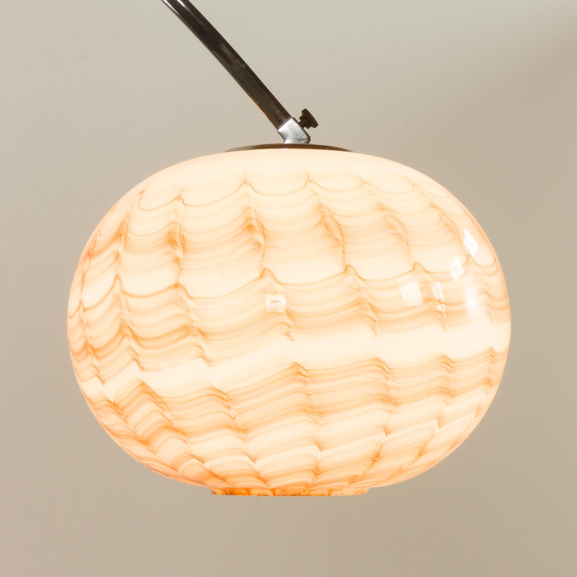 Italian mid century extra large arc lamp with Murano glass shade, 1970s