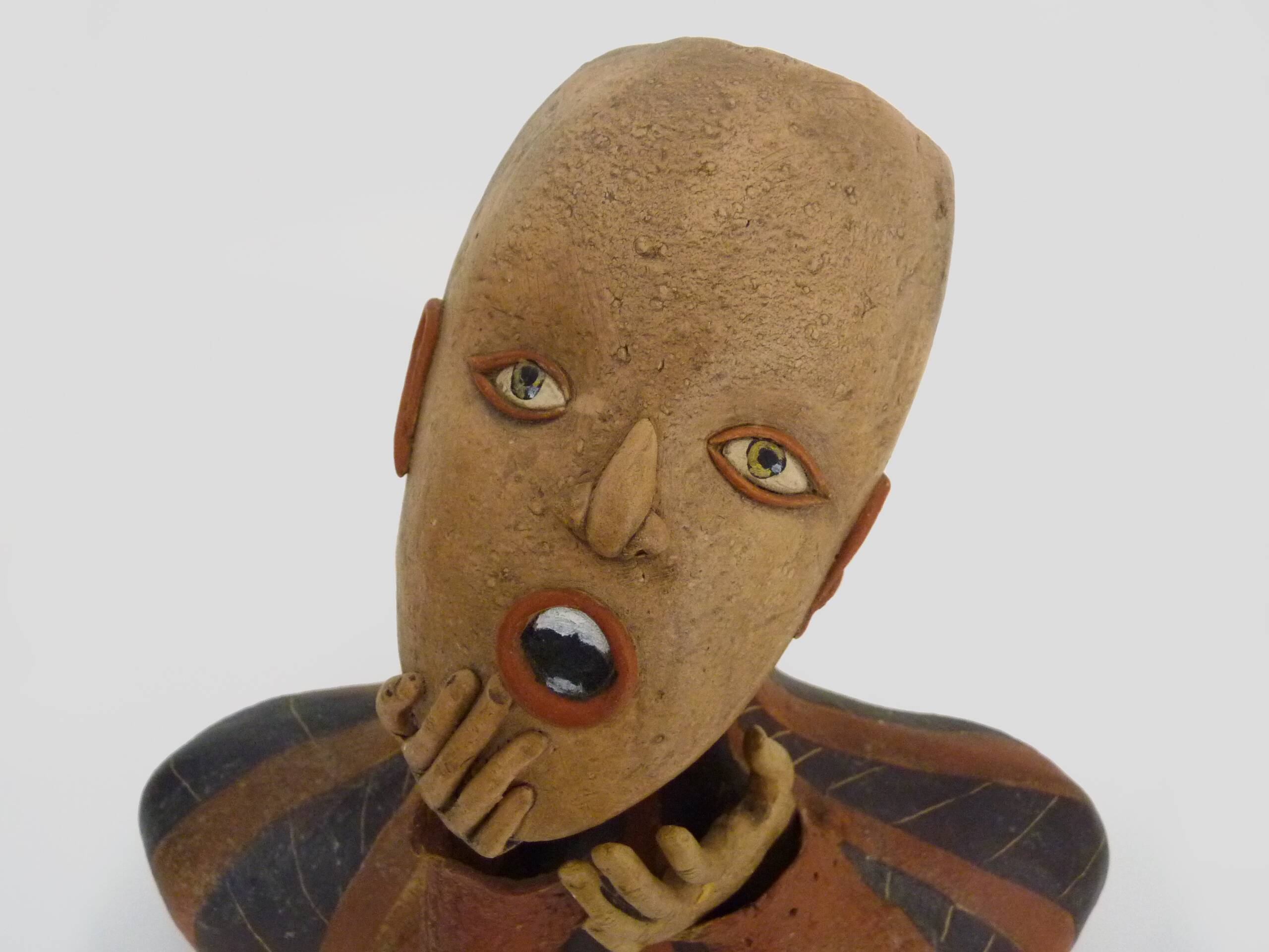 Polychrome terracotta bust sculpture