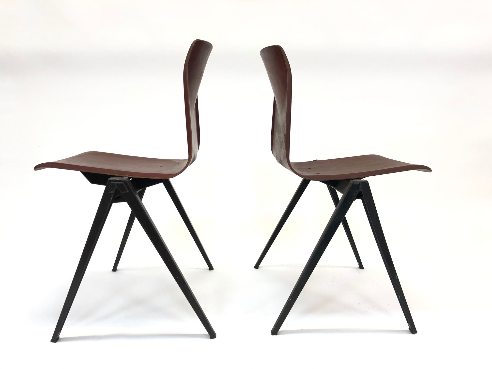 Vintage set of four Galvanitas S22 school chairs in the Netherlands