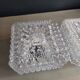 Pair of ceiling lights or moulded glass wall lights.
