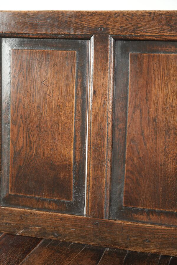 Banc en bois anglais ancien / banc de hall du début du XVIIIe siècle