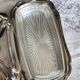 Vintage silver-plated butter dish in rococo style - Glass compartment - Knife