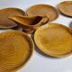 Gien earthenware fish service, 6 plates and a sauce boat, 25 cm