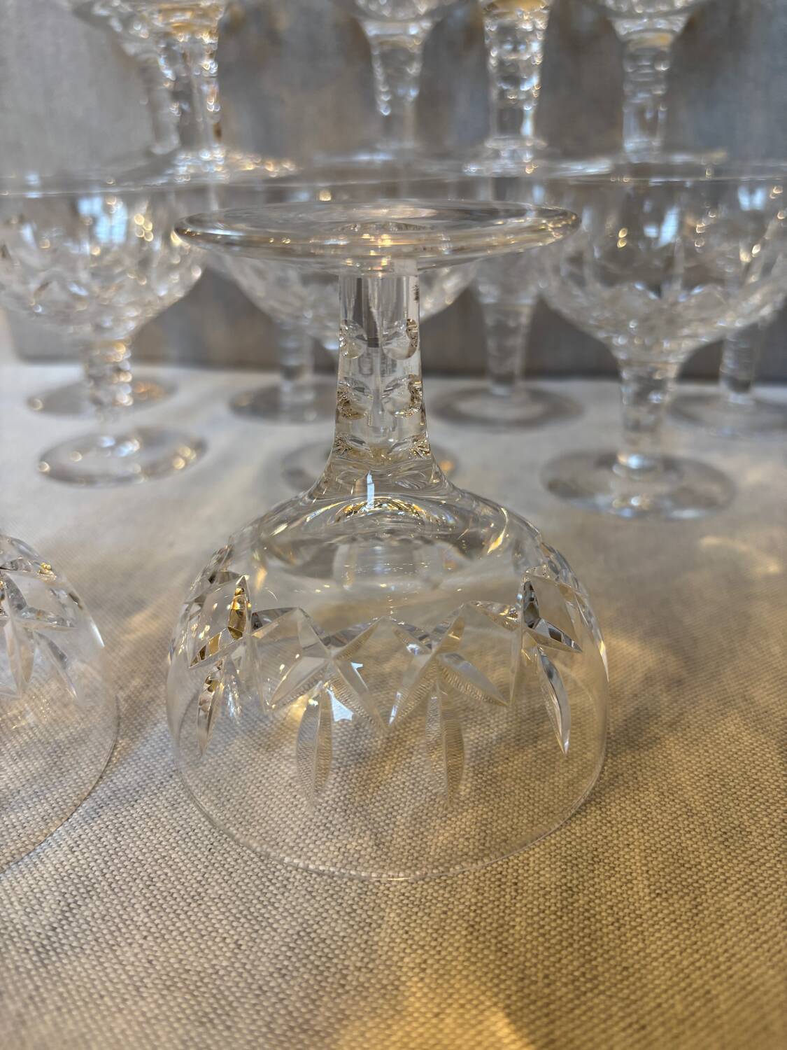 14 glasses of Stuart Crystal Carlingford champagne