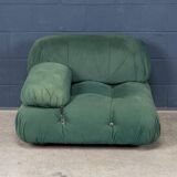 Retro "Camaleonda" armchair in green fabric, 20th-century style.