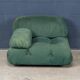 Retro "Camaleonda" armchair in green fabric, 20th-century style.