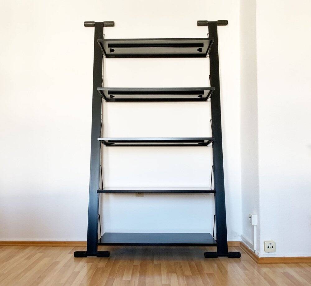 Postmodern Italian graffiti shelf by Rodney Kinsman for Bieffeplast, 1980s.