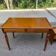 Vintage solid wood desk with removable secretary in colonial style from the 1960s.