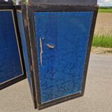 19th century black painted wooden folding screen