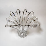 Transparent vintage corolla vase in woven Italian crystal, 50s