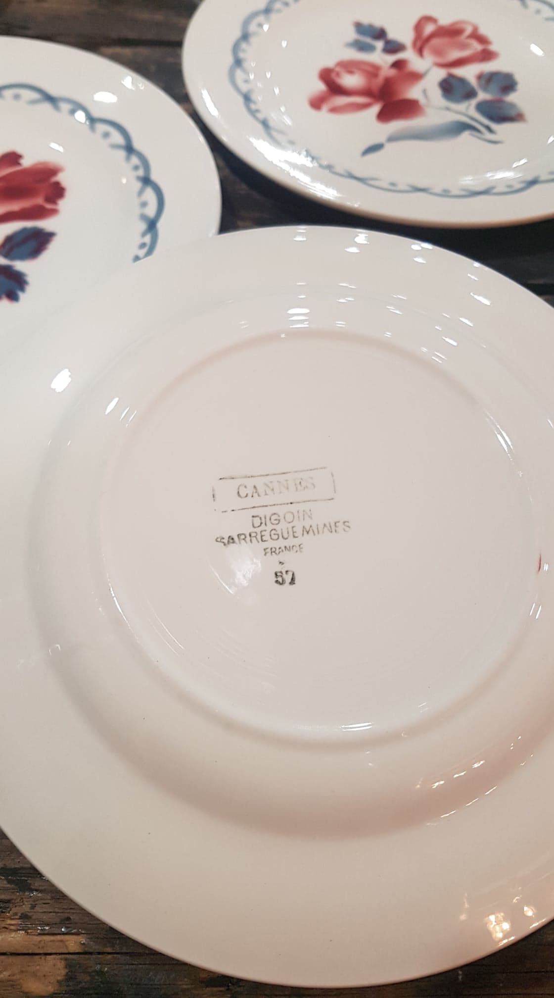 Lot 6 plates Digoin Sarreguemines model Cannes