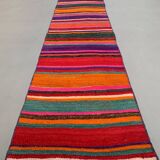 Old Turkish narrow Kilim Runner 283x51 cm shabby chic, vintage kelim