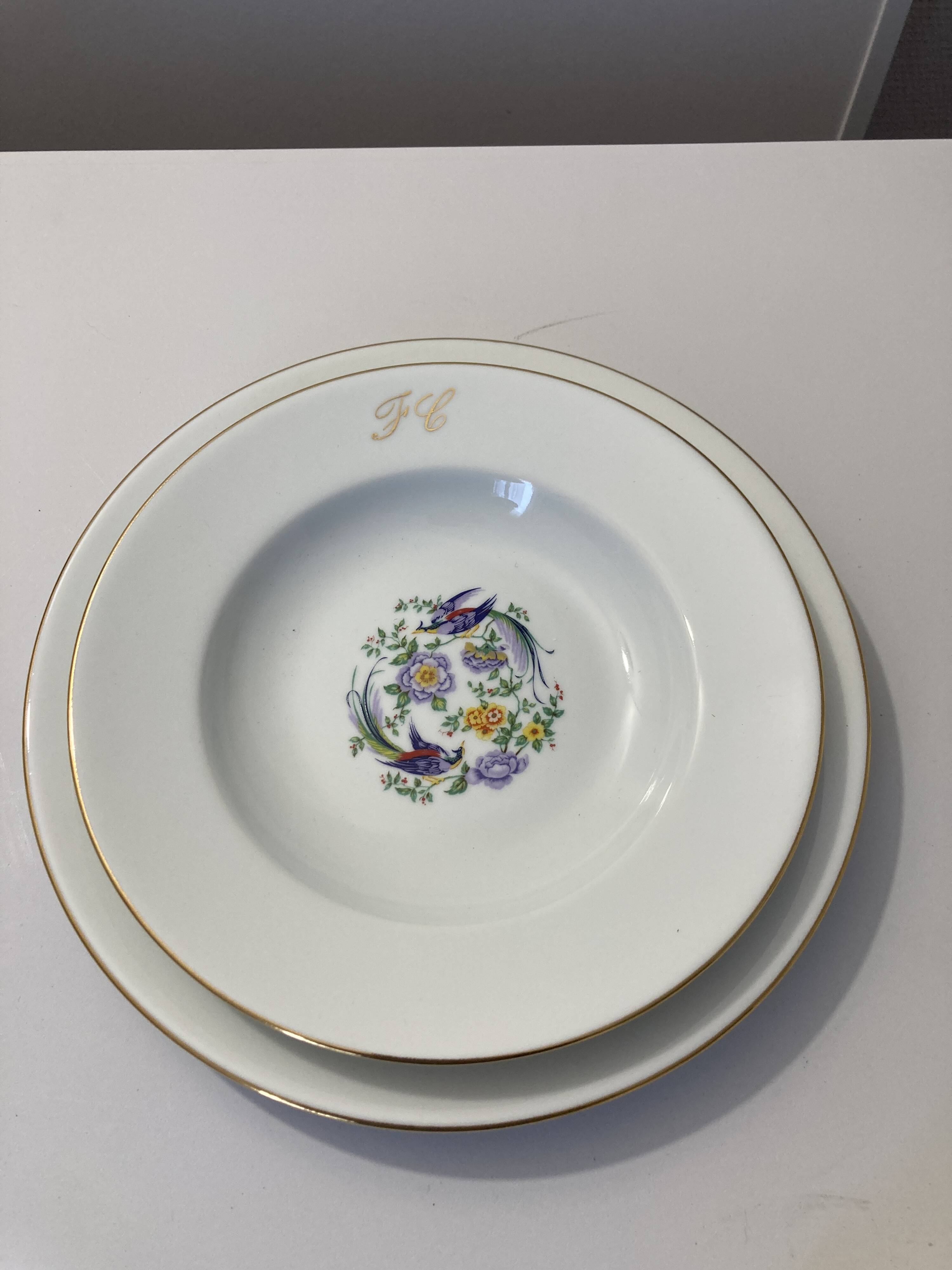 Limoges porcelain service paradise bird