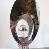 Lamp ceiling light chandelier chrome and steel lacquered white vintage space age 70's seventies 1970