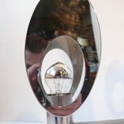 Lamp ceiling light chandelier chrome and steel lacquered white vintage space age 70's seventies 1970