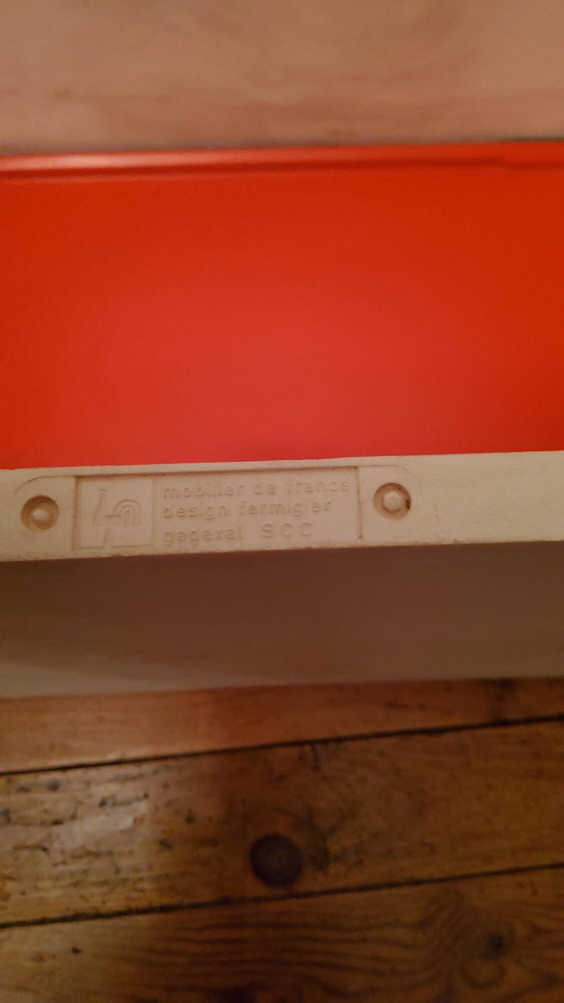 Set of 2 storage elements by E. Fermigier mobilier de France publisher 1970