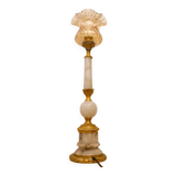 Lampe de table vintage en marbre et laiton