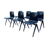 Set of 6 chairs Galvanitas S22 ebony year 60