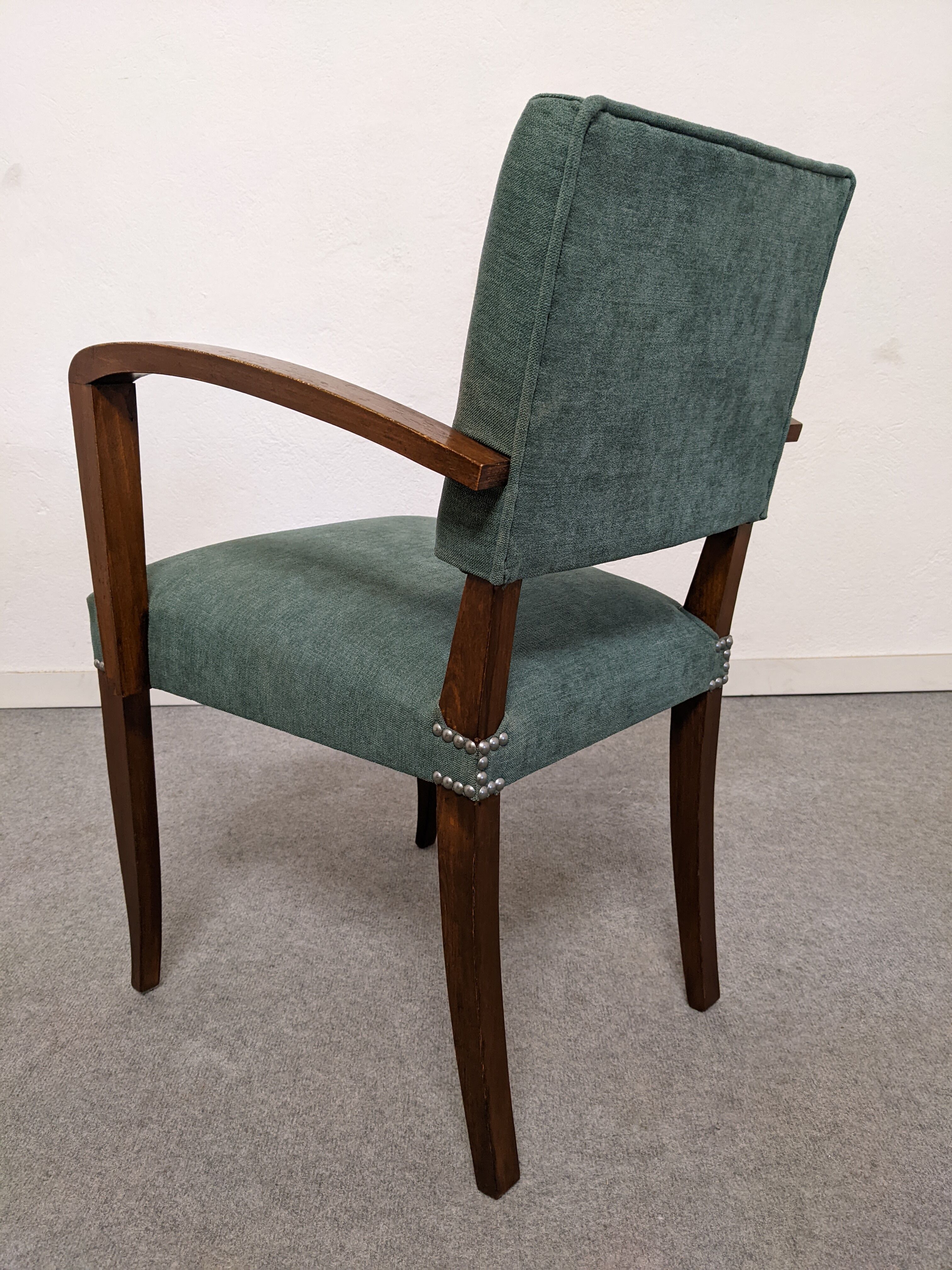 Pair of art deco style bridge armchairs