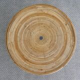 Rattan coffee table, tripod, with double top, 1960s