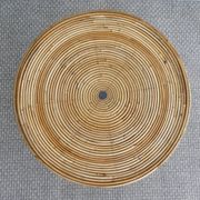 Rattan coffee table, tripod, with double top, 1960s
