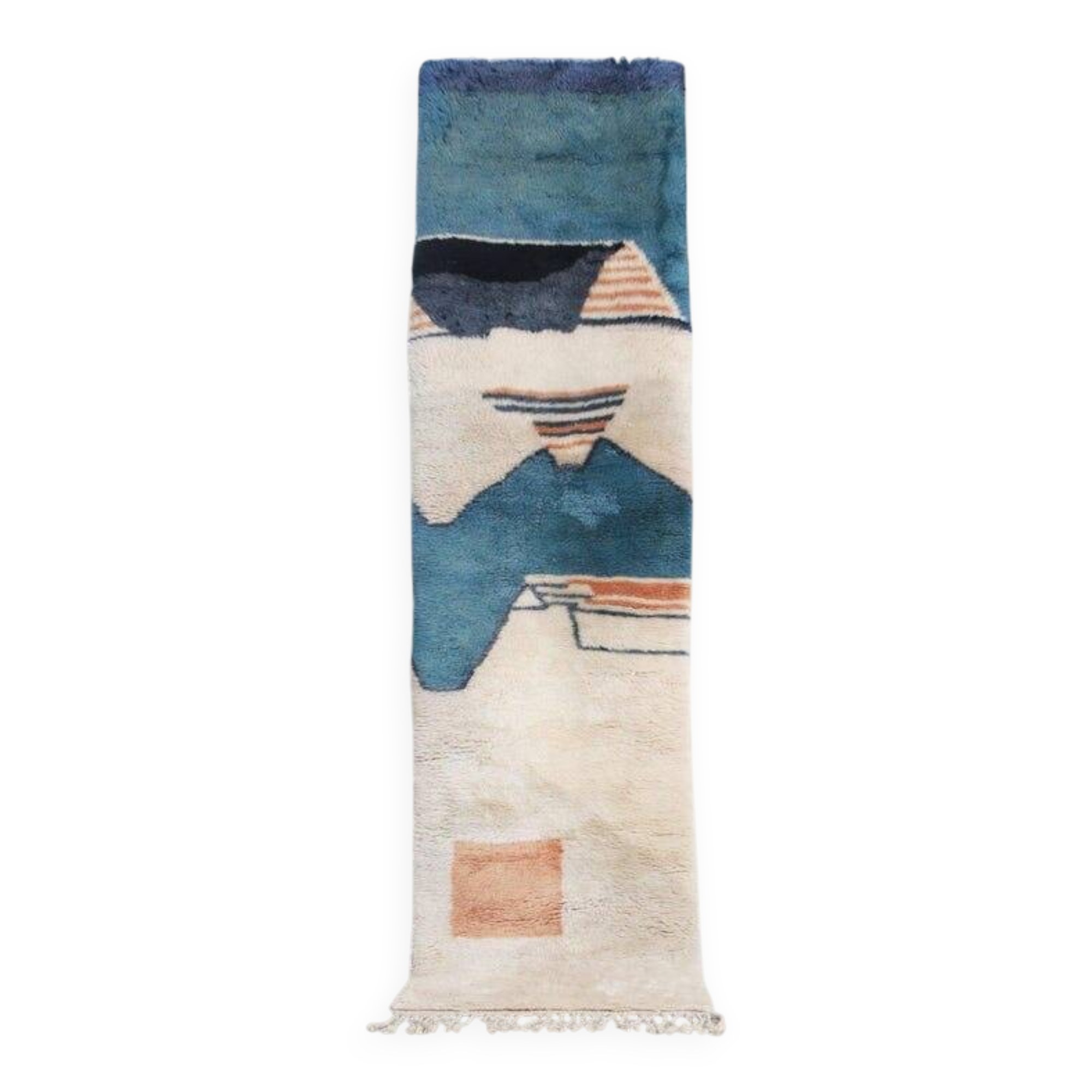 Colorful handmade Berber hallway rug size 75 x 300 cm