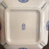 Old Dish Basket Vegetable Dish Earthenware Gien Rouen Renaissance Blue Model