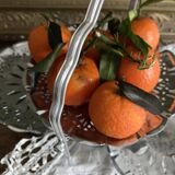 Vintage stainless steel serving platter with 3 tiers