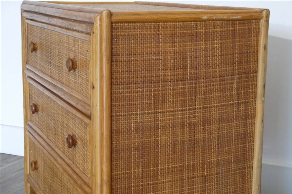 Commode en rotin et bambou, 1970